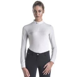 EGO 7 Women's Lace Top Long Sleeve -Equestrian Clothing Store whiteFRONT 53527.1583424958.1280.1280